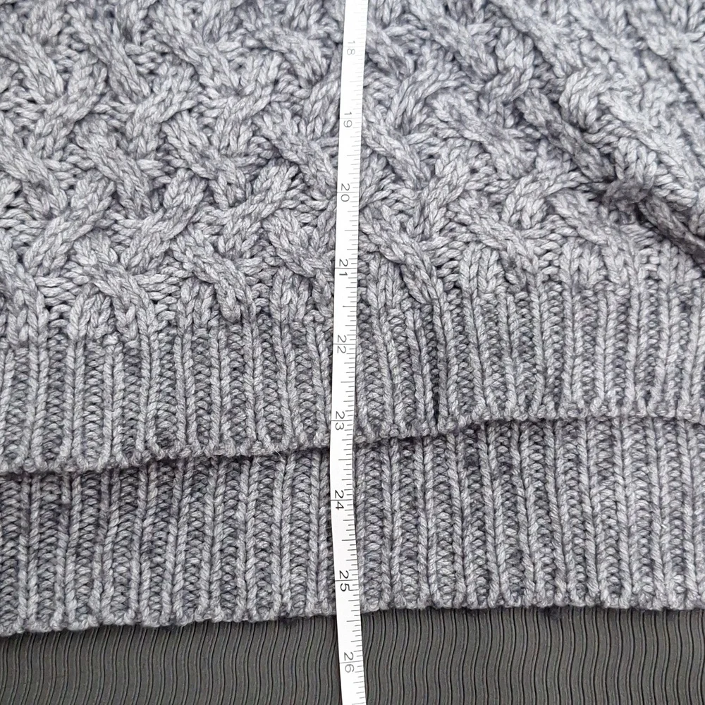 LAUREN HANSEN Knit Crochet Turtleneck Long Sleeve Sweater